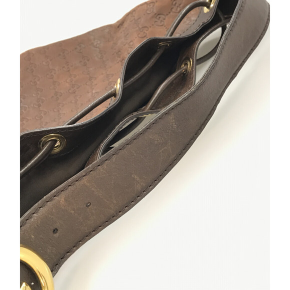 Gucci Shoulder Bag Interlocking Drawstring Leather Bag - Picture 6 of 8